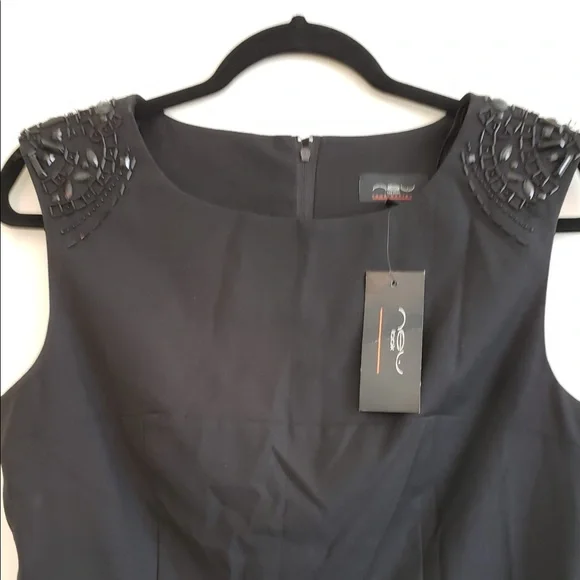 New Look Shoulder-detail, midi, sleeveless sheath dress- Black: UK 16 (US 12) - Picture 2 of 5